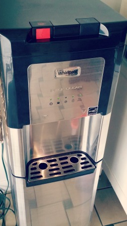 Silver whirlpool water cooler
